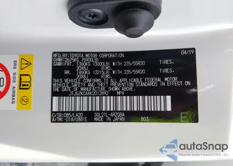 2019 Lexus Rx 350L Luxury from USA, damaged, VIN JTJGZKCAXK2012892